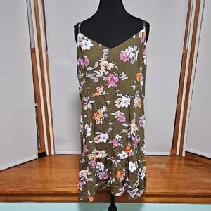 A.N.A EUC Olive Floral Dress • Size XL